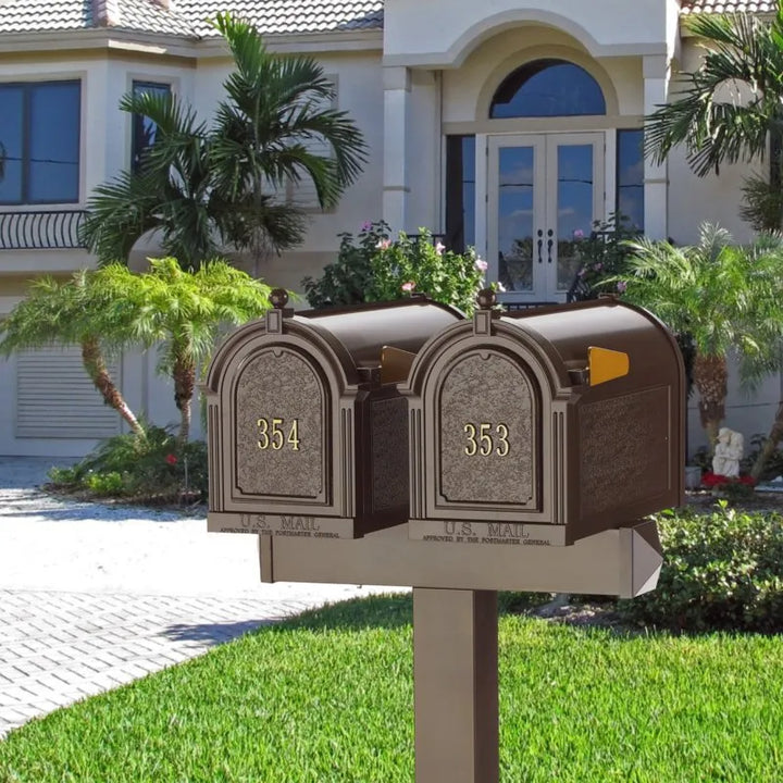 Whitehall Dual Capitol Mailbox with Post Package