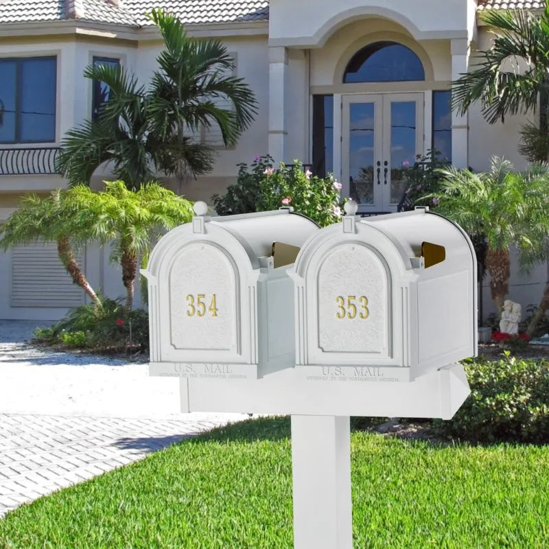 Whitehall Dual Capitol Mailbox with Post Package