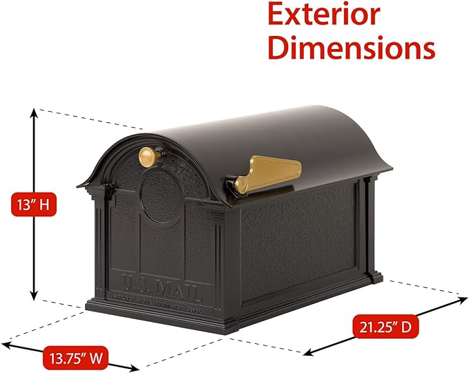 Whitehall Balmoral Mailbox with Side Plaques and Monogram
