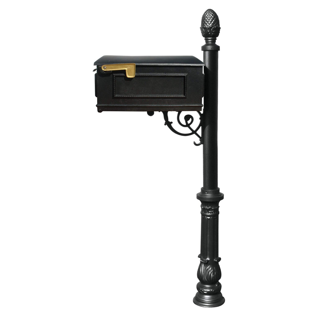 QualArc Personalized Lewiston Complete Mailbox Ornate Base & Pineapple