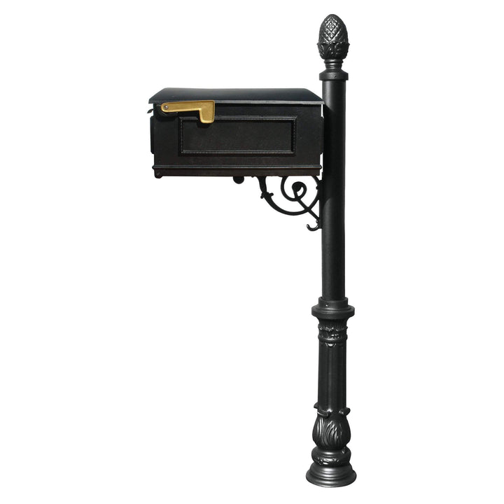 QualArc Personalized Lewiston Complete Mailbox Ornate Base & Pineapple