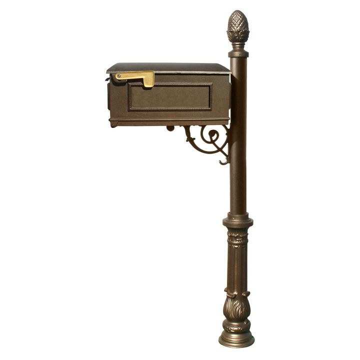 QualArc Personalized Lewiston Complete Mailbox Ornate Base & Pineapple