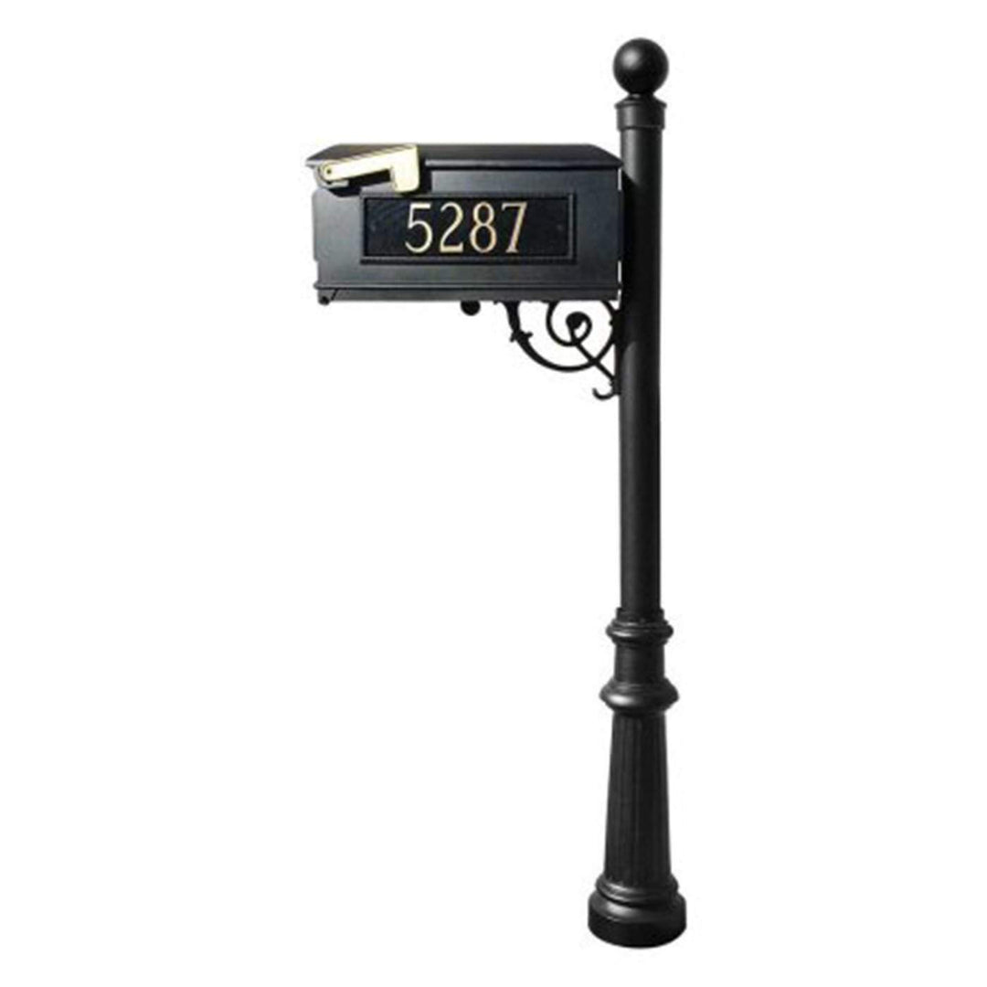 QualArc Lewiston Complete Mailbox Post with Fluted Base & Ball