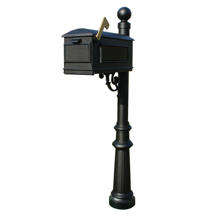 QualArc Lewiston Mailbox with Fluted Base and Ball Finial