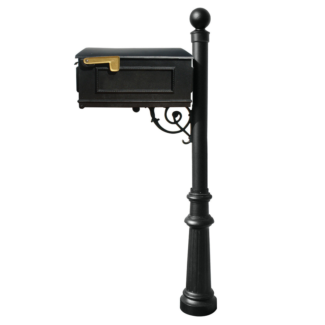 QualArc Lewiston Mailbox with Fluted Base and Ball Finial