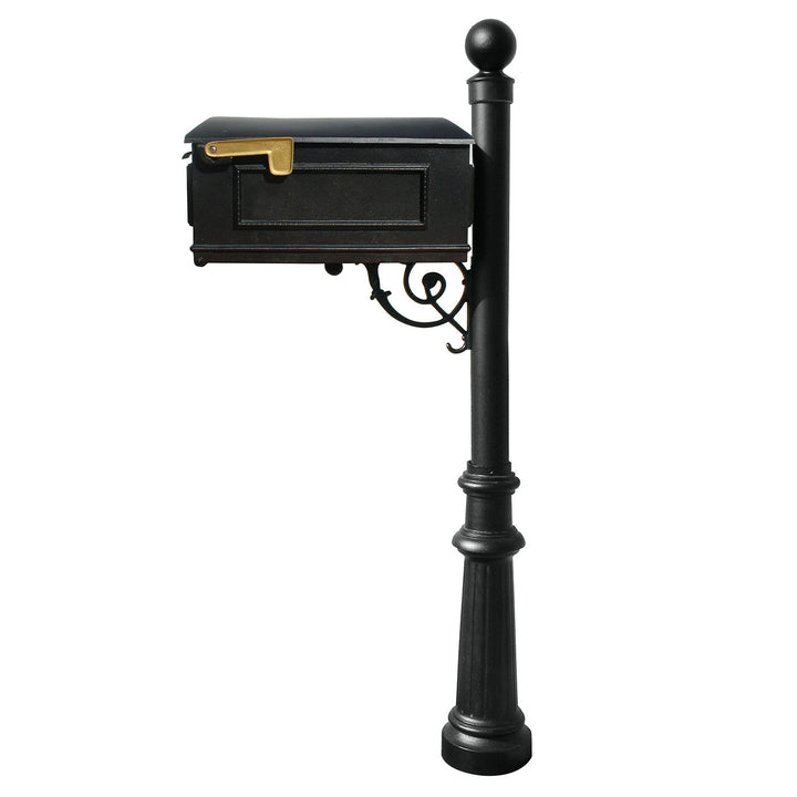 QualArc Lewiston Mailbox with Fluted Base and Ball Finial