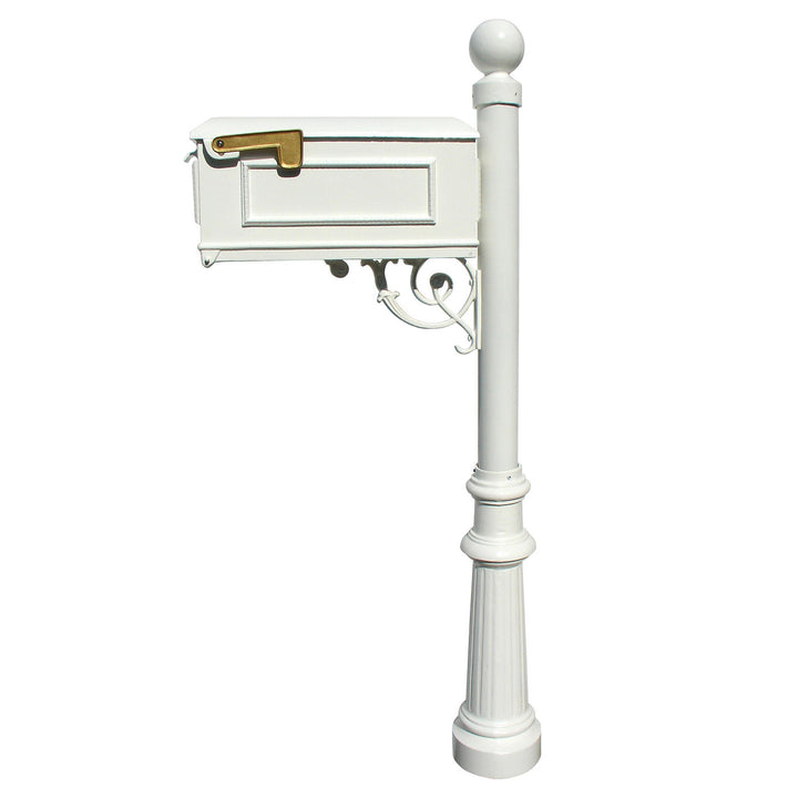 QualArc Lewiston Mailbox with Fluted Base and Ball Finial