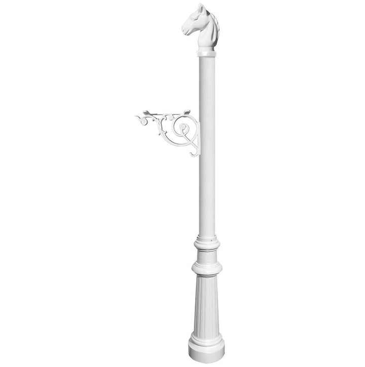 QualArc Lewiston Equine Mailbox Post with Fluted Base and Horsehead Finial