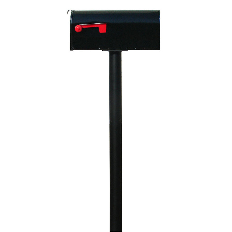 QualArc Hanford Single Mailbox Post System Cast Aluminum with E1 Economy Rural Mailbox and Mounting Plate