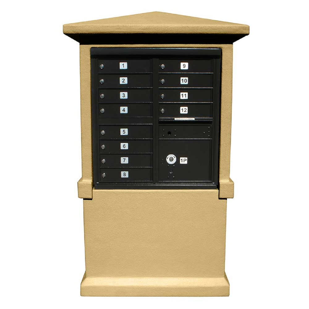 QualArc Eastview Stucco Cluster Box Unit Mailbox Center