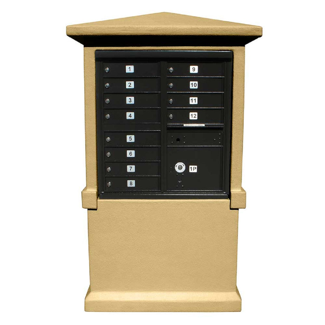 QualArc Eastview Stucco Cluster Box Unit Mailbox Center