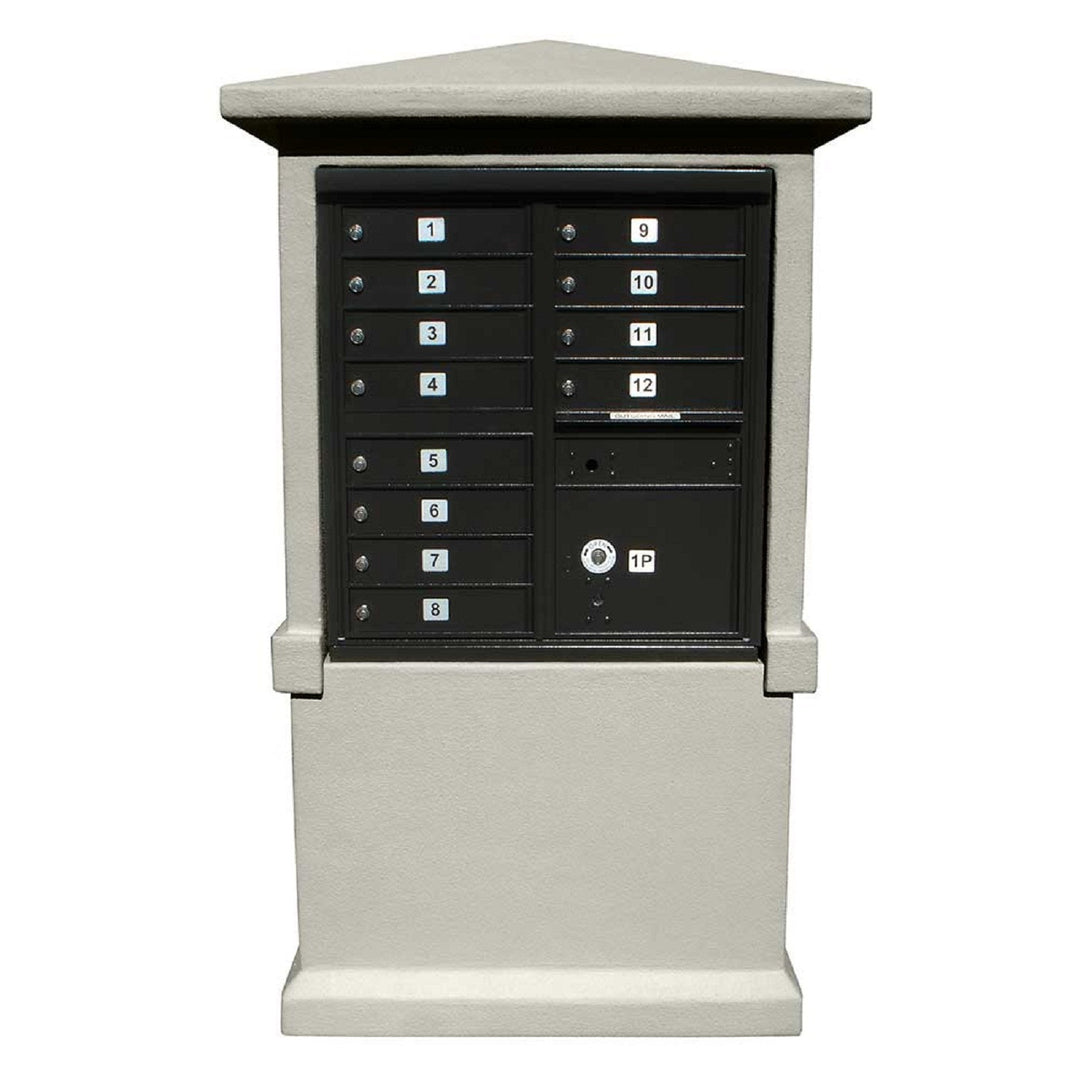 QualArc Eastview Stucco Cluster Box Unit Mailbox Center