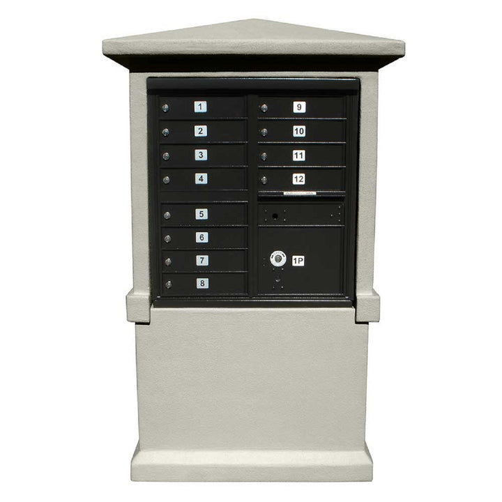 QualArc Eastview Stucco Cluster Box Unit Mailbox Center
