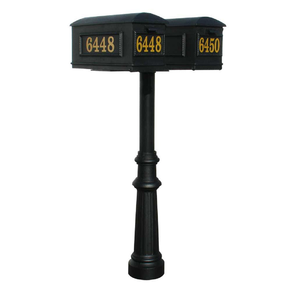 QualArc Hanford TWIN Mailbox Post System Cast Aluminum