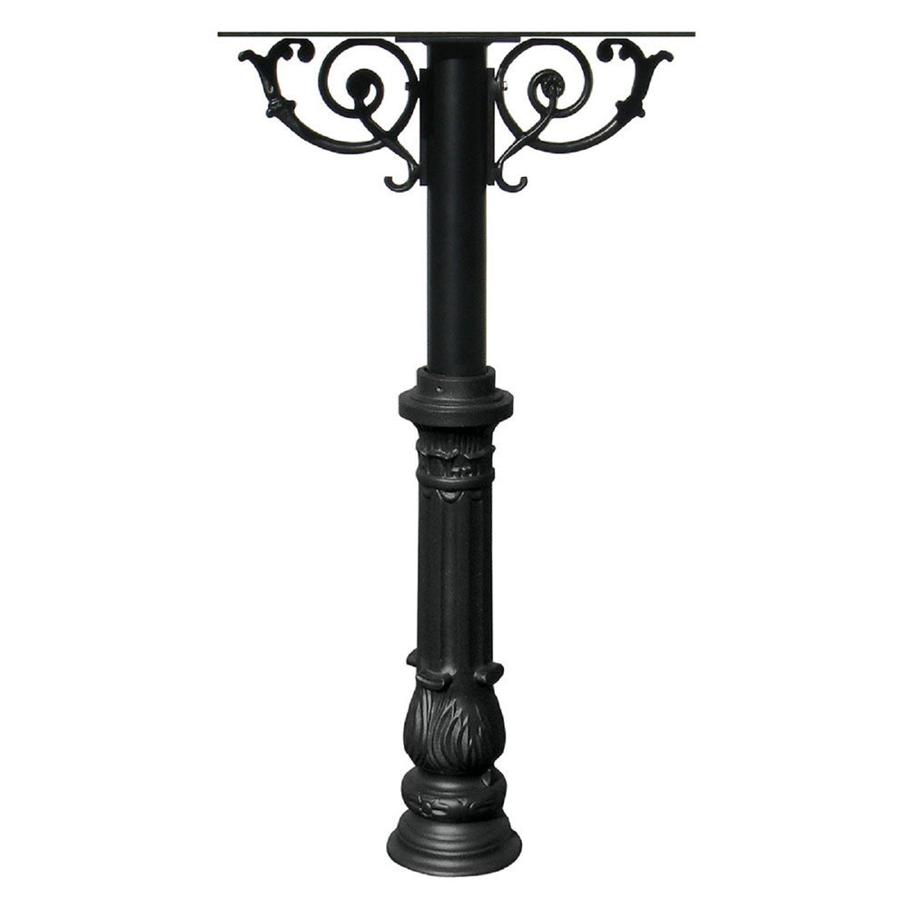 QualArc Hanford TRIPLE Mailbox Post System Scroll Support Cast Aluminum
