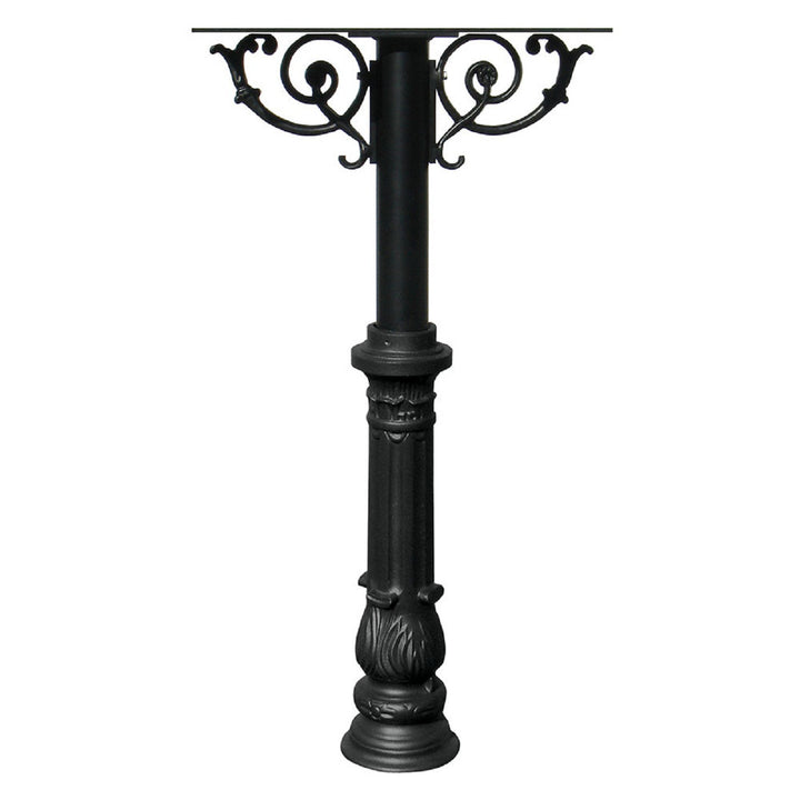 QualArc Hanford TRIPLE Mailbox Post System Scroll Support Cast Aluminum