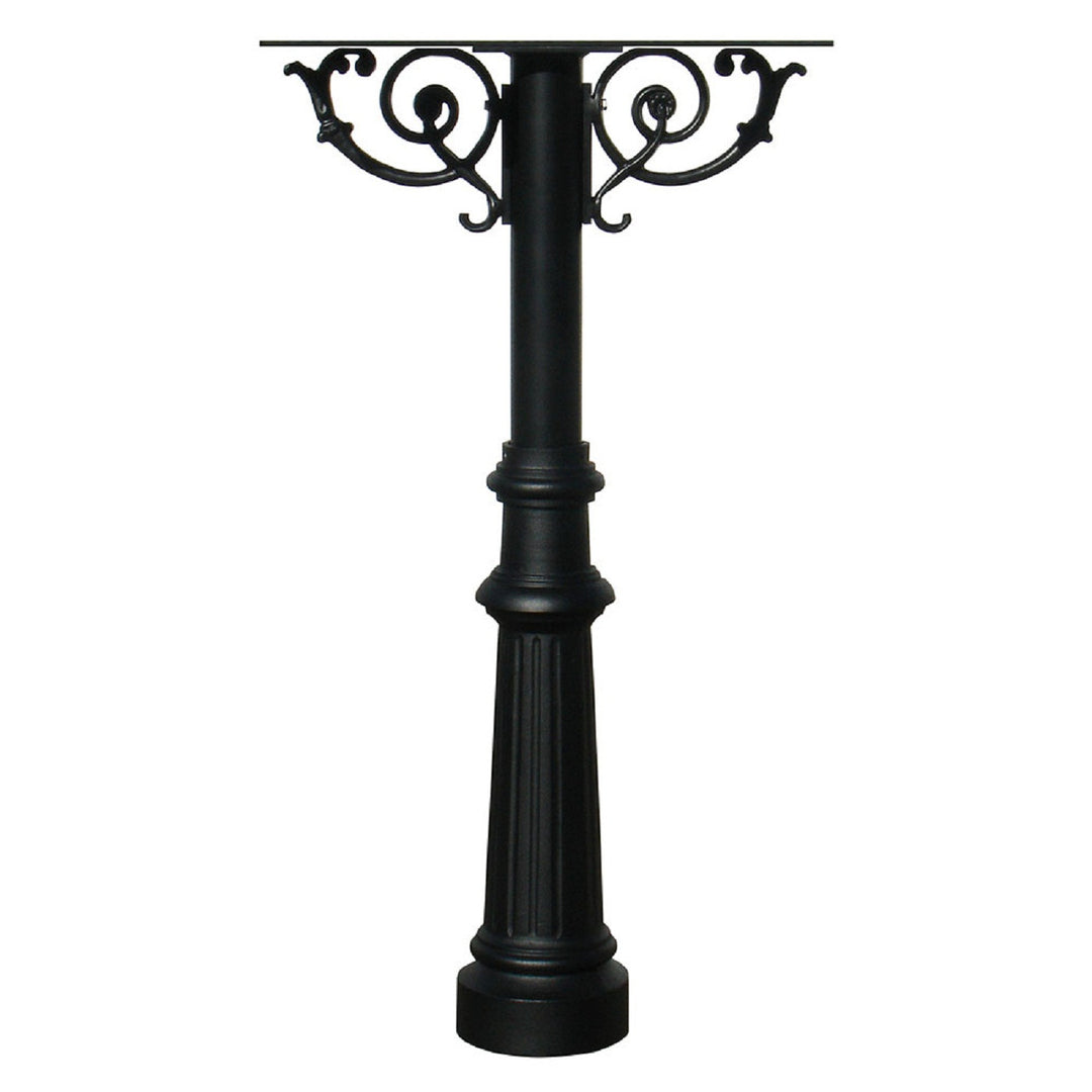 QualArc Hanford TRIPLE Mailbox Post System Scroll Support Cast Aluminum