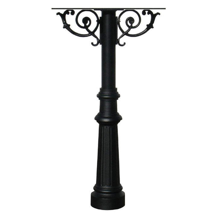 QualArc Hanford TRIPLE Mailbox Post System Scroll Support Cast Aluminum