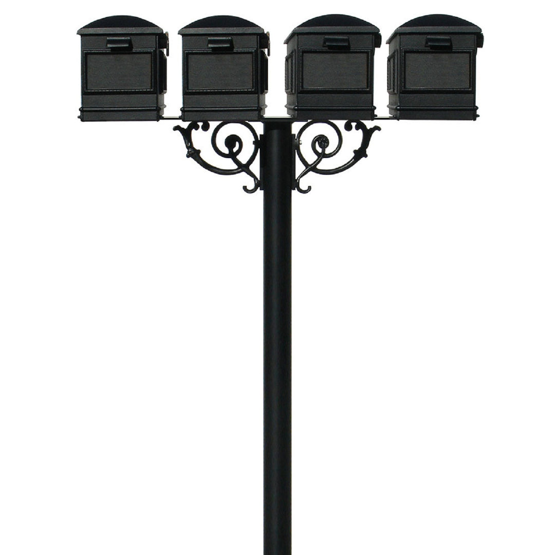 QualArc Hanford QUAD Mailbox Post System Scroll Support and Lewiston Mailboxes