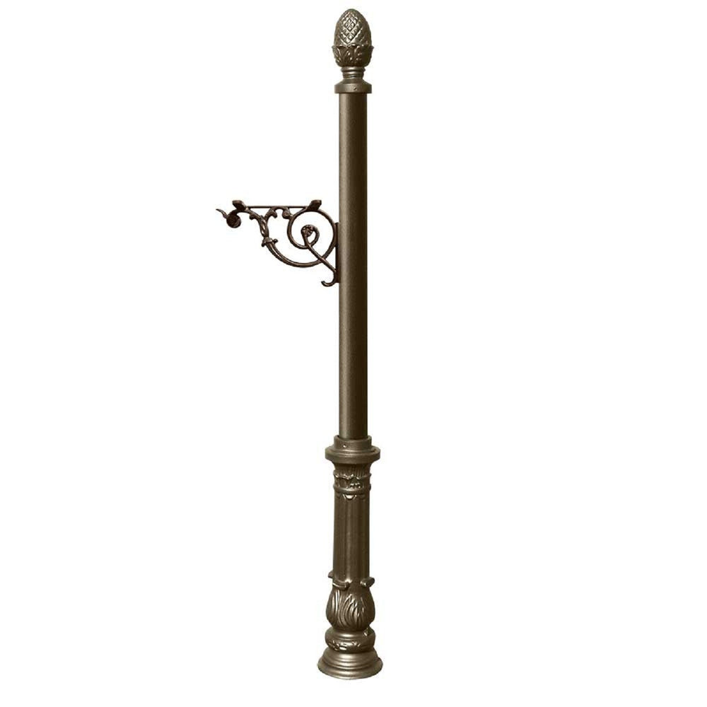 QualArc Lewiston Decorative Mailbox Post Only Cast Aluminum Weather Resistant