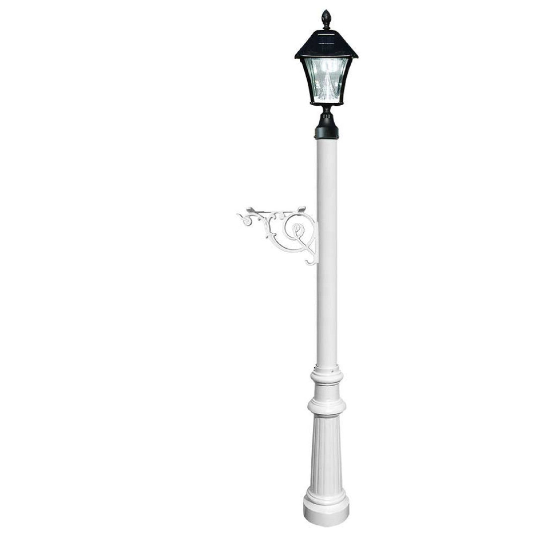 QualArc Lewiston Post Only Support Base Fluted Base Black Bayview Solar Lamp