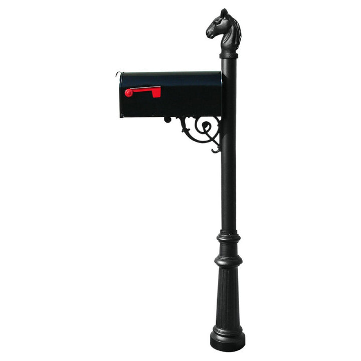 QualArc Lewiston Equine Post and E1 Economy Mounted Plate Mailbox