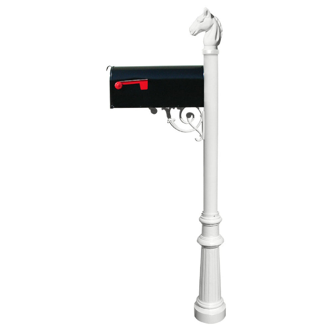 QualArc Lewiston Equine Post and E1 Economy Mounted Plate Mailbox