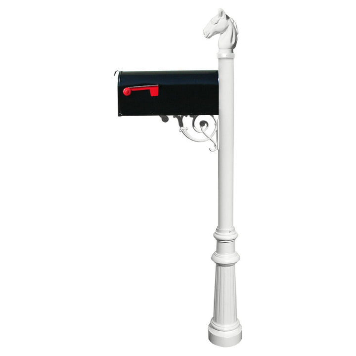 QualArc Lewiston Equine Post and E1 Economy Mounted Plate Mailbox