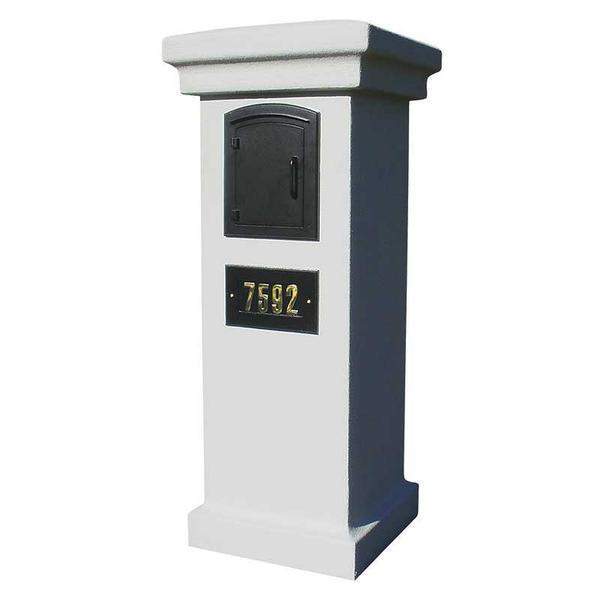 QualArc Personalized Stucco Column Mailbox Custom Address Plate