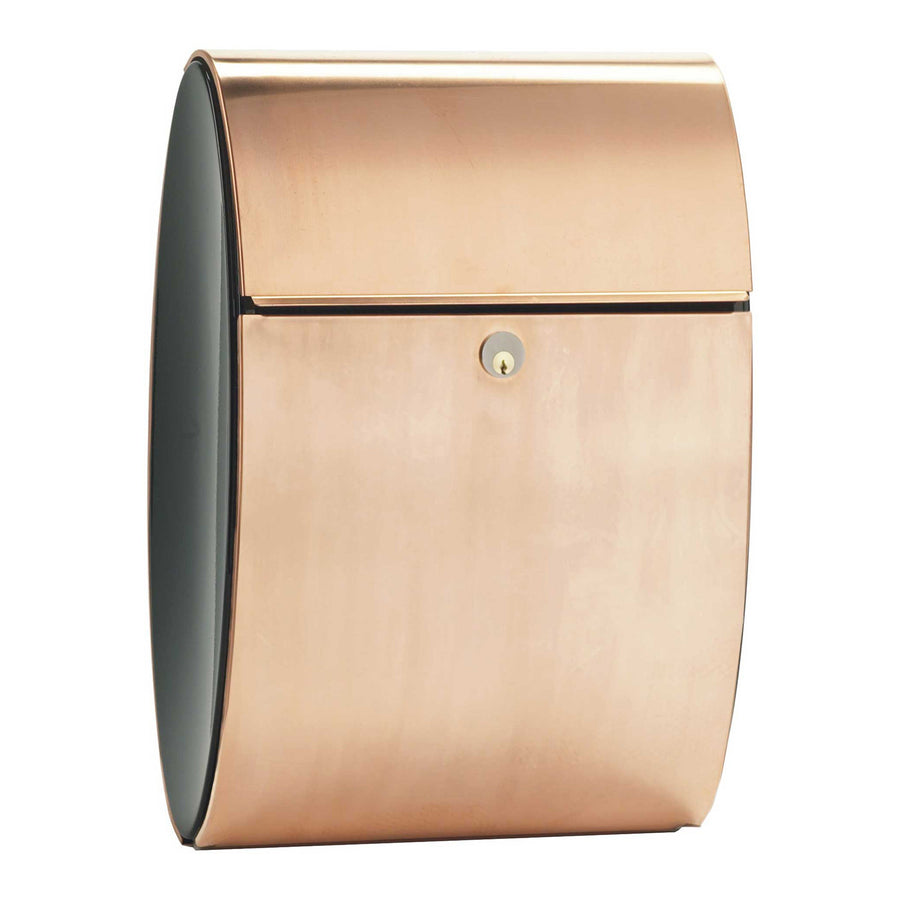 QualArc Allux Series Ellipse Wall Mounted Mailbox Copper