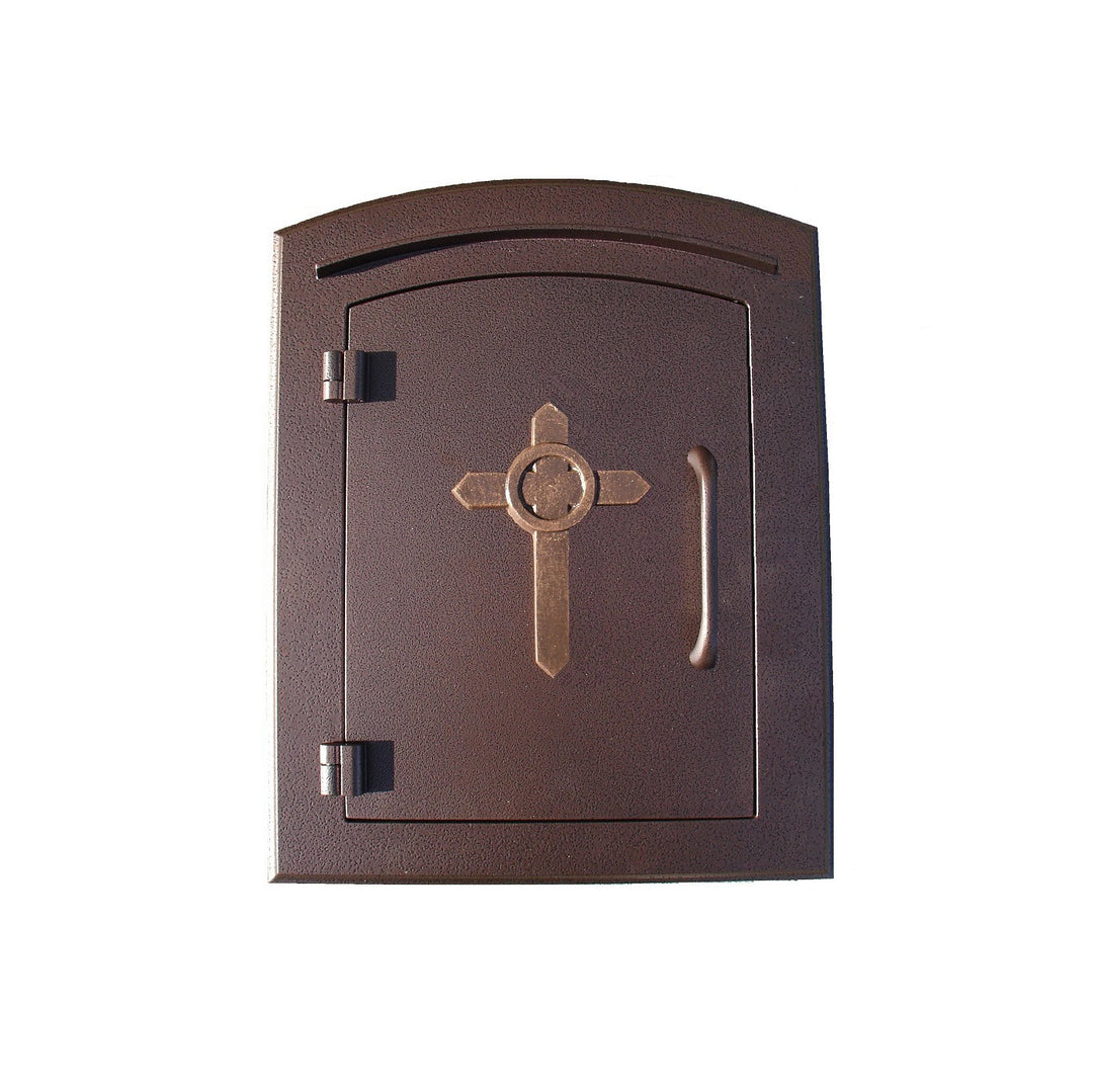 QualArc Manchester Non Locking Column Mount Mailbox with Decorative Cross Logo