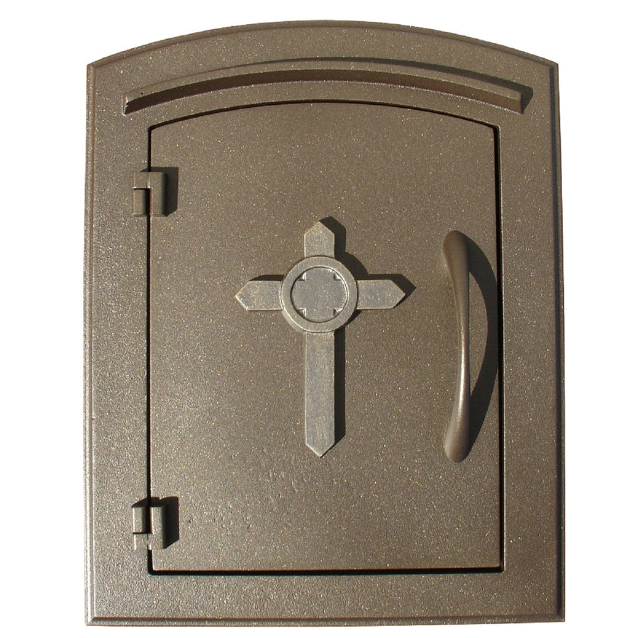 QualArc Manchester Non Locking Column Mount Mailbox with Decorative Cross Logo