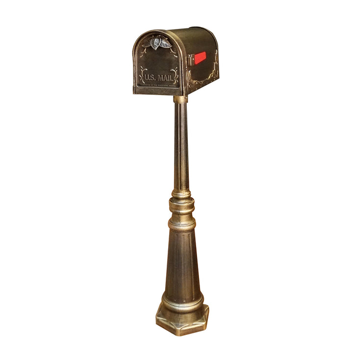 Special Lite Floral Curbside Mailbox with Tacoma Mailbox Post Unit; SCF-1003_SPK-591