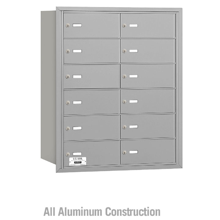 Salsbury Industries Commercial 4B+ Horizontal Mailbox 12 B Door Rear Loading USPS Access