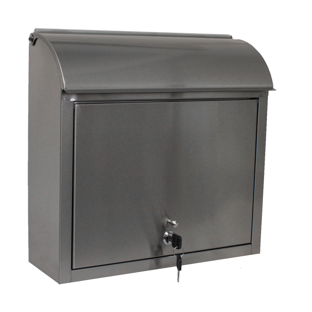 QualArc Compton Locking Wall Mount Mailbox Stainless Steel