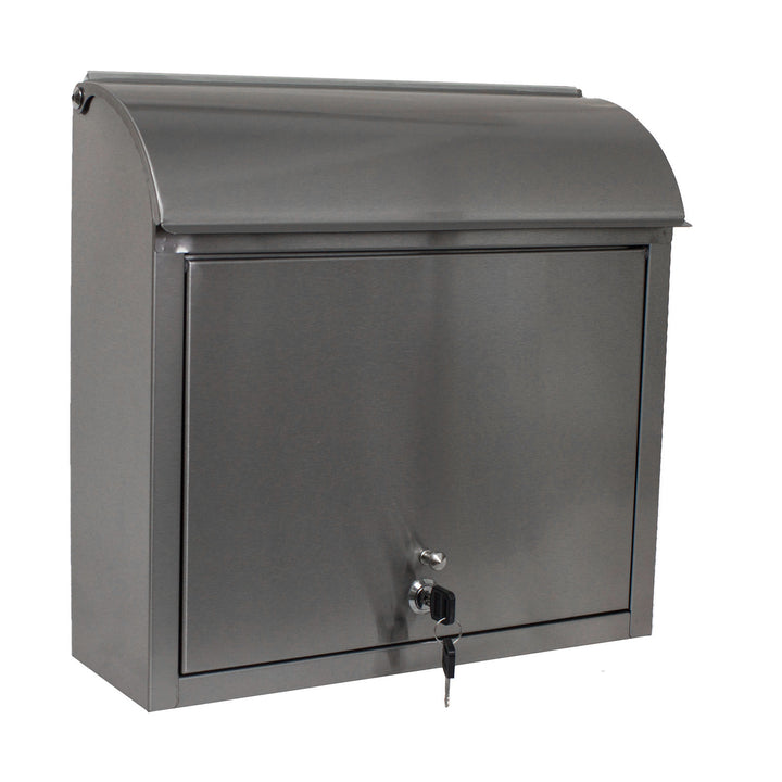 QualArc Compton Locking Wall Mount Mailbox Stainless Steel