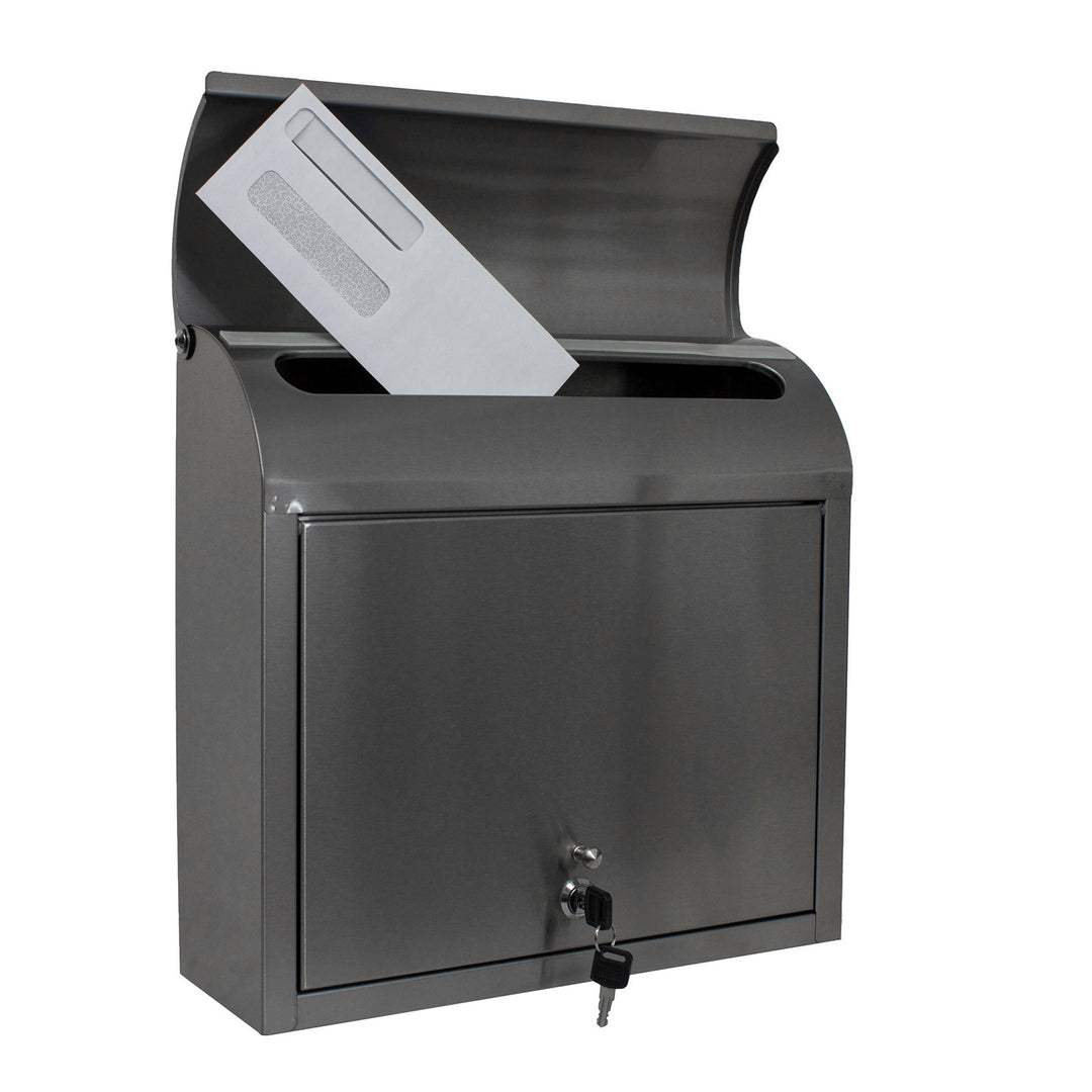 QualArc Compton Locking Wall Mount Mailbox Stainless Steel