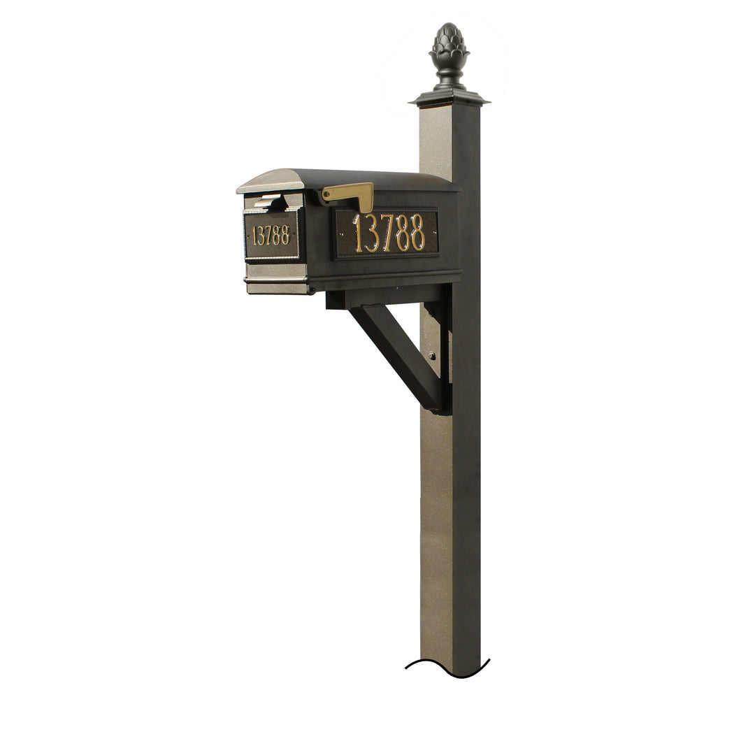QualArc Westhaven System with Lewiston Mailbox, (No Base) Pineapple Finial