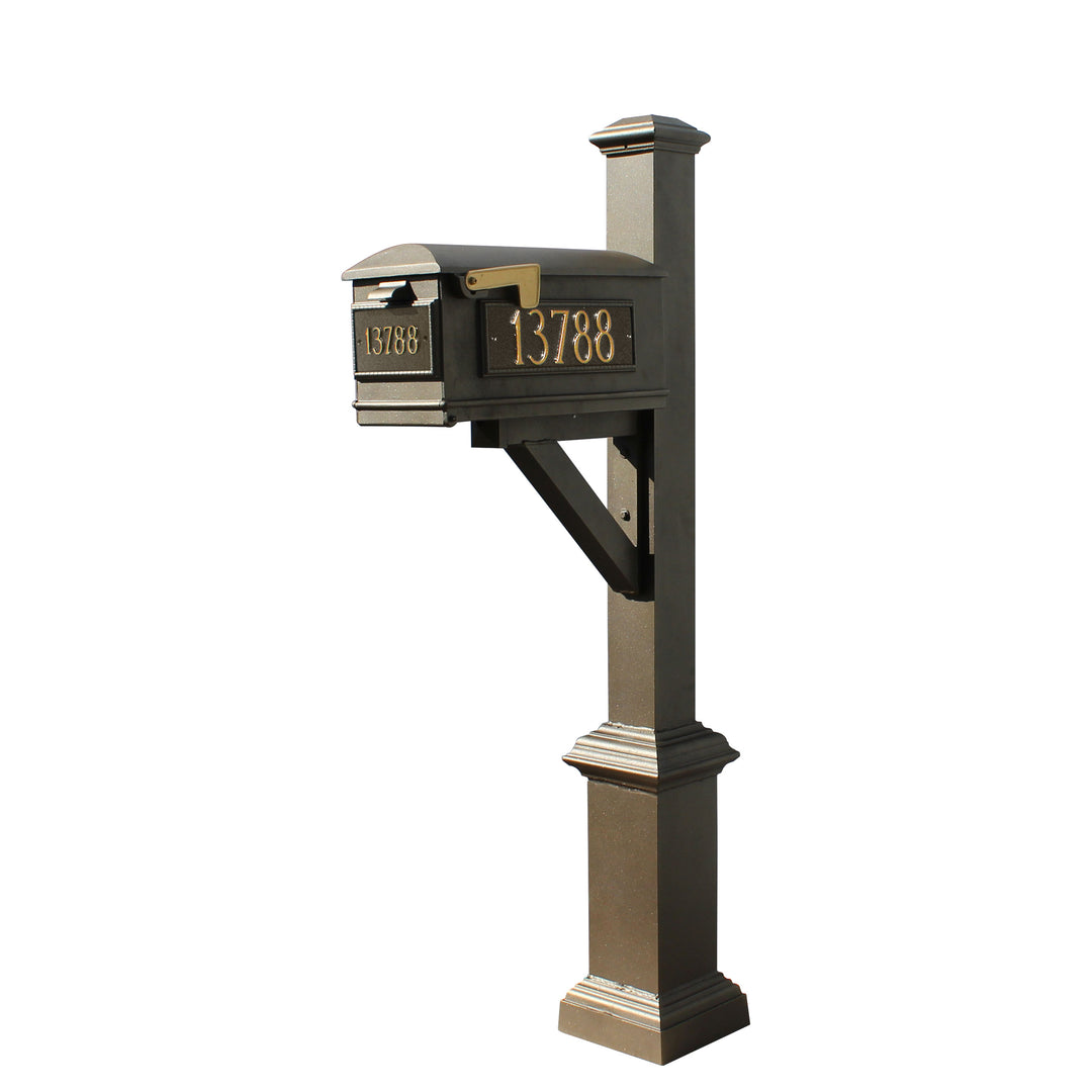 QualArc Westhaven System with Lewiston Mailbox, Square Base & Pyramid Finial