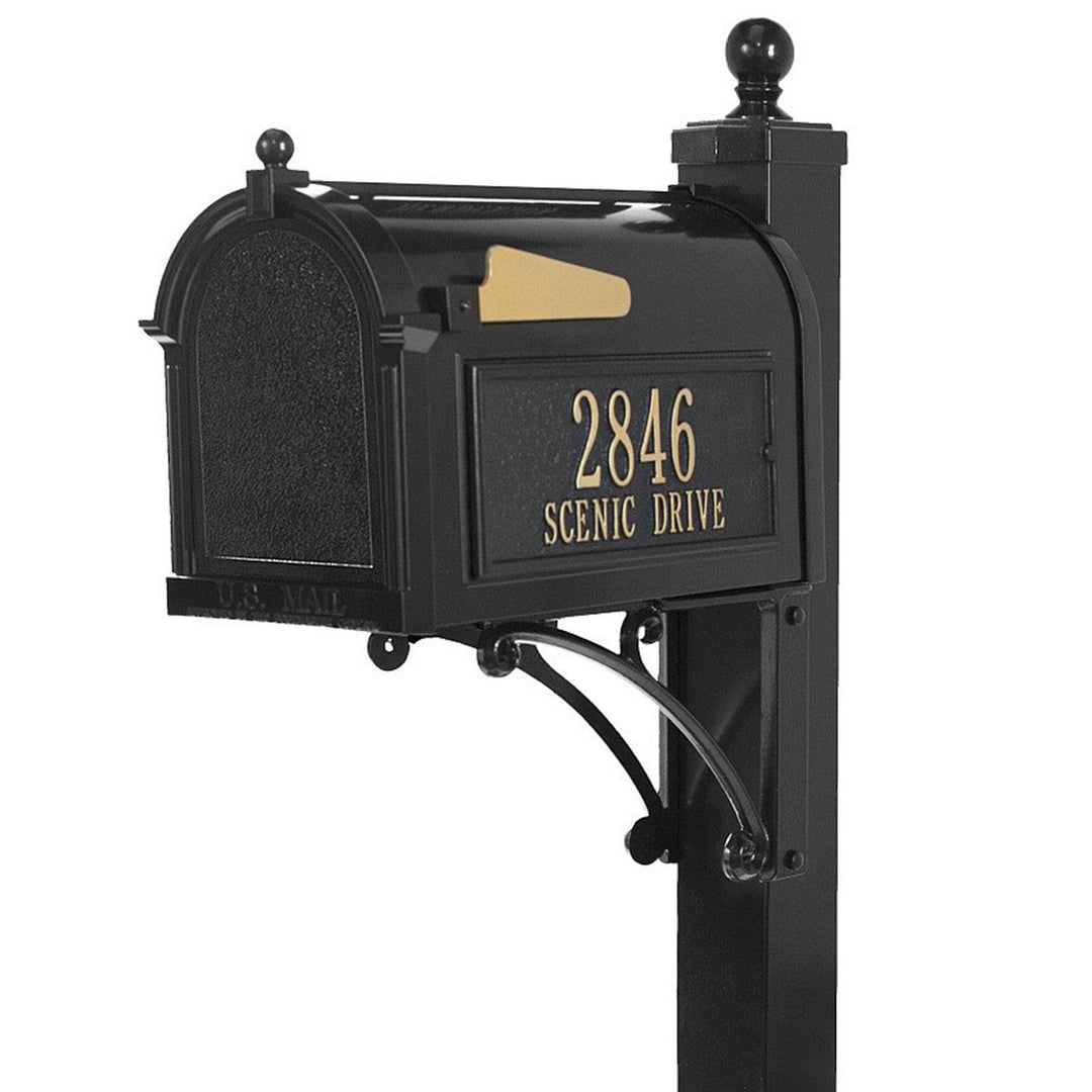 Whitehall Superior Package Capitol Complete Mailbox Post System with Address Plaque