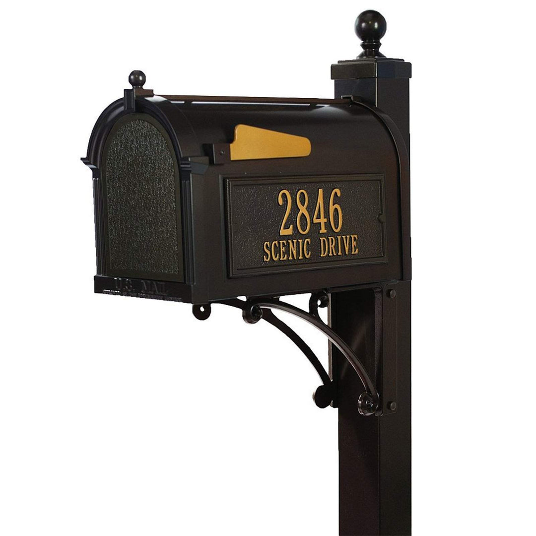 Whitehall Superior Package Capitol Complete Mailbox Post System with Address Plaque