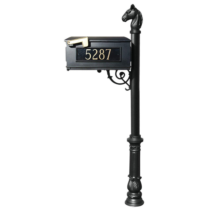 QualArc Lewiston Equine Complete Post Mailbox System with Ornate Base; LMC-701
