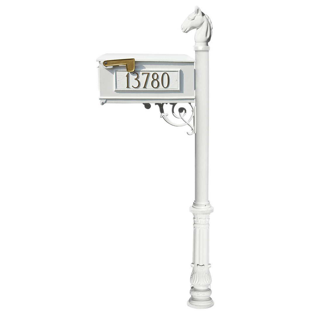 QualArc Lewiston Equine Complete Post Mailbox System with Ornate Base; LMC-701