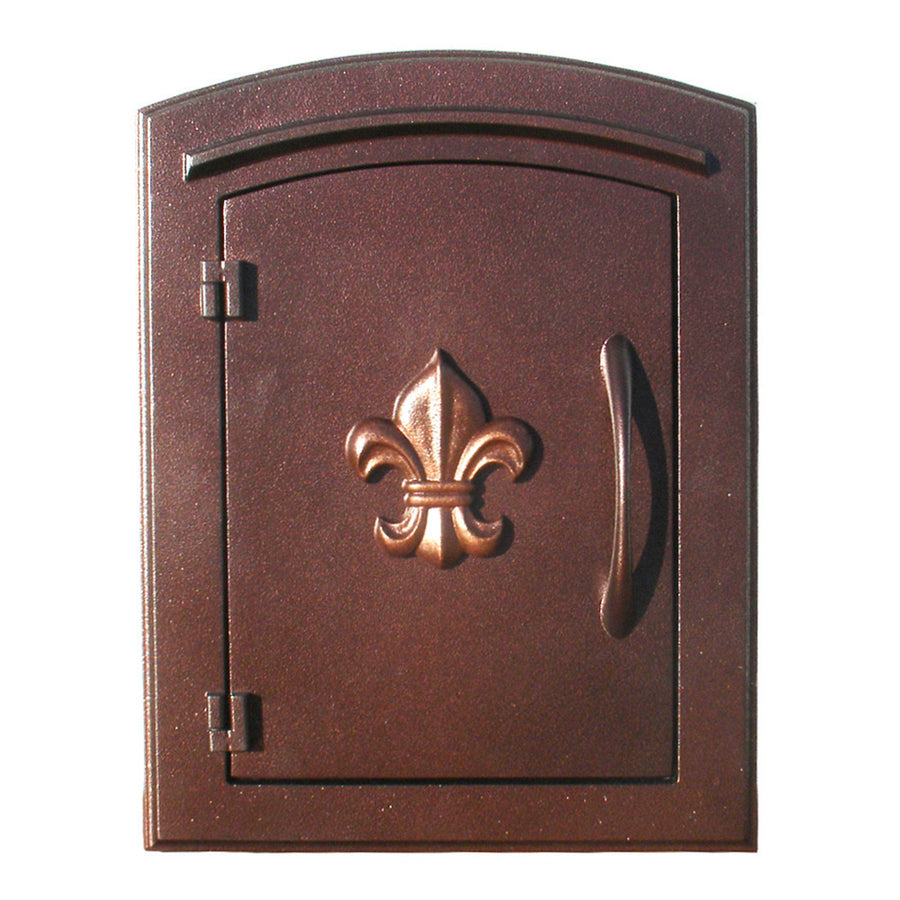 QualArc Manchester Column Mounted Mailbox Decorative Fleur De Lis; MAN-1402