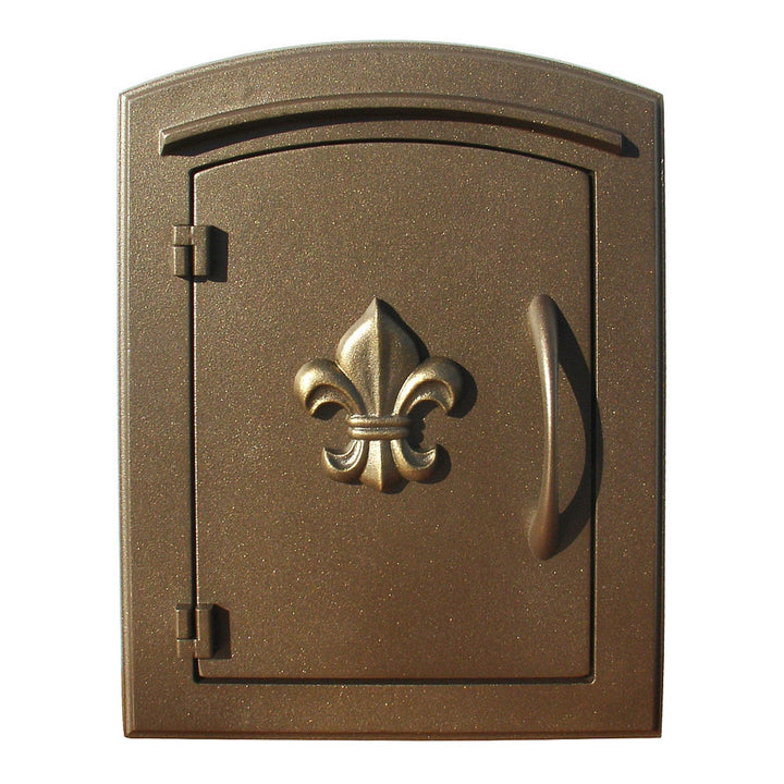 QualArc Manchester Column Mounted Mailbox Decorative Fleur De Lis; MAN-1402