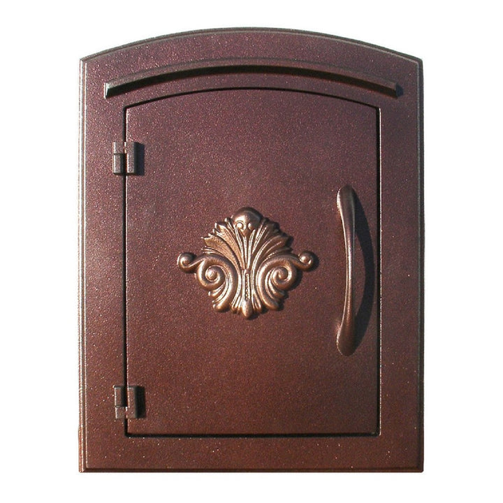 Qualarc Manchester Security Drop Chute Decorative Scroll Door Logo Mailbox
