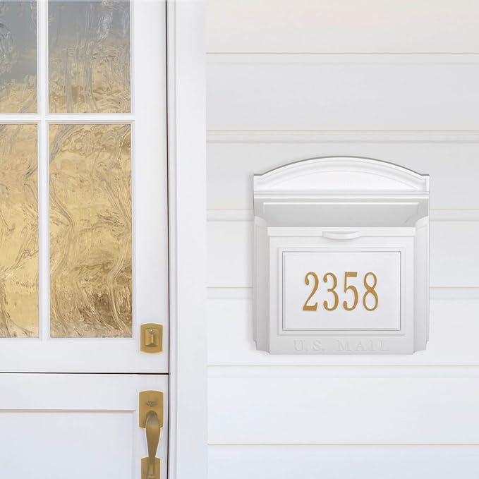Whitehall Wall Mounted Mailbox with Custom Address Plaque