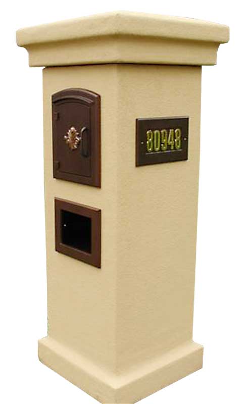 QualArc Manchester Stucco Column Mailbox