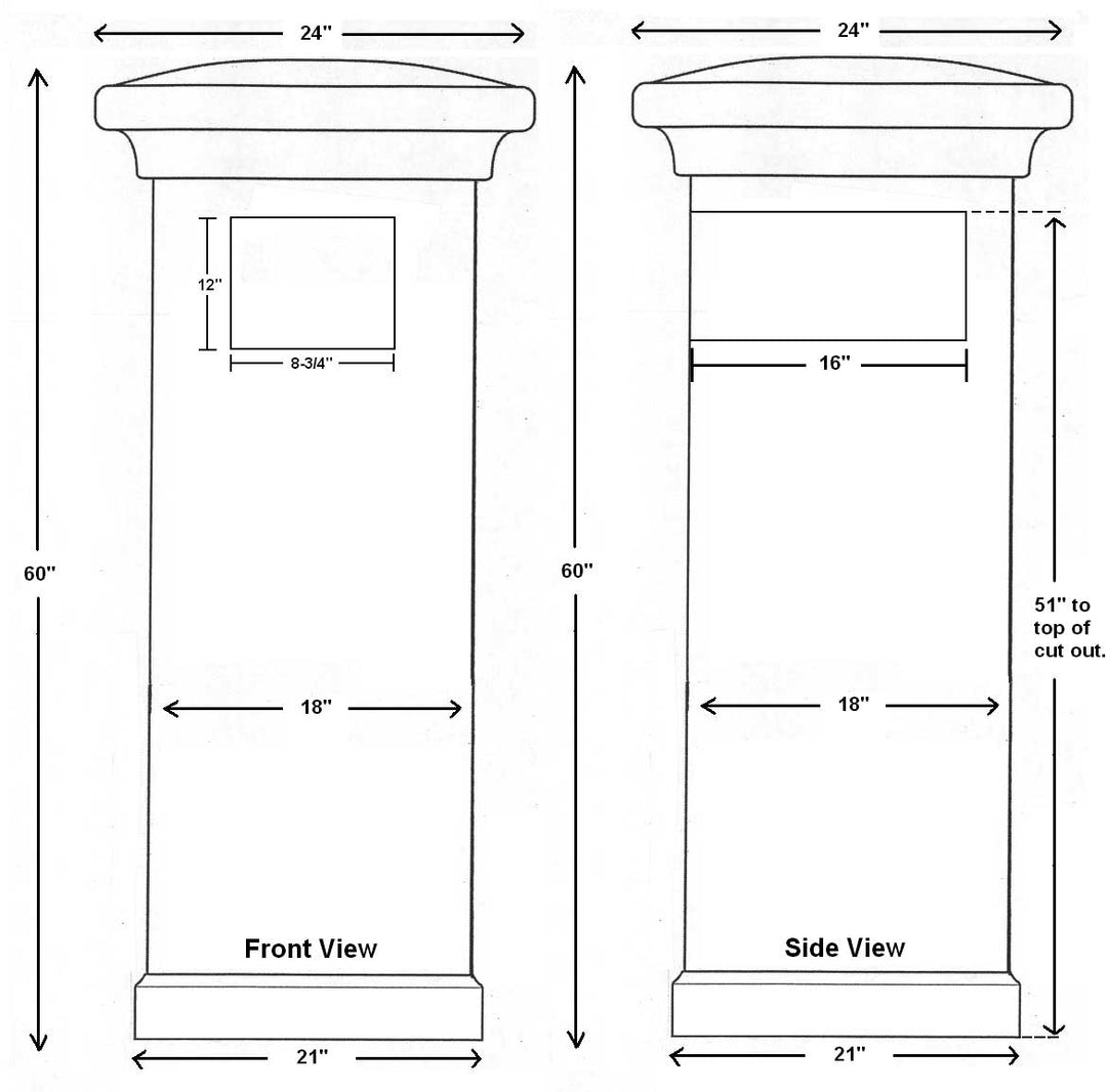 QualArc Manchester Stucco Column Mailbox