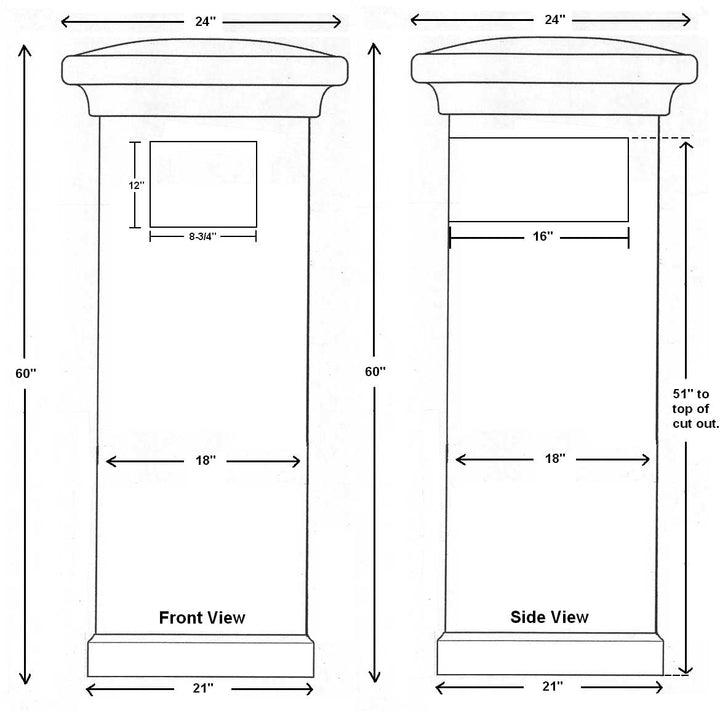 QualArc Manchester Stucco Column Mailbox